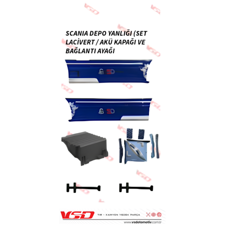 SCANIA DEPO YANLIĞI (SET - LACİVERT  / AKÜ KAPAĞI VE BAĞLANTI AYAĞI VSD102